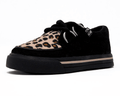 A9724B Black & Leopard 2-Ring Creeper Toddler Sneaker