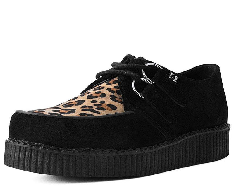 F8142 Black & Leopard Viva Low Creeper