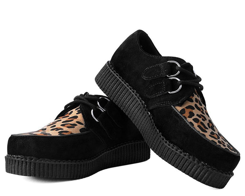 F8142 Black & Leopard Viva Low Creeper