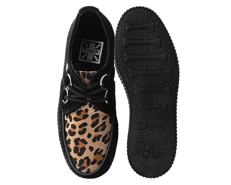 F8142 Black & Leopard Viva Low Creeper