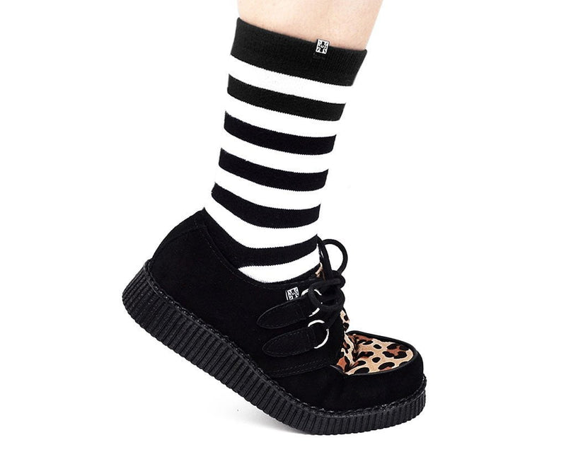 F8142 Black & Leopard Viva Low Creeper