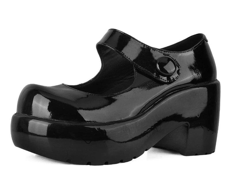 A3218L Black Liquid Bubble Mary Jane Platform