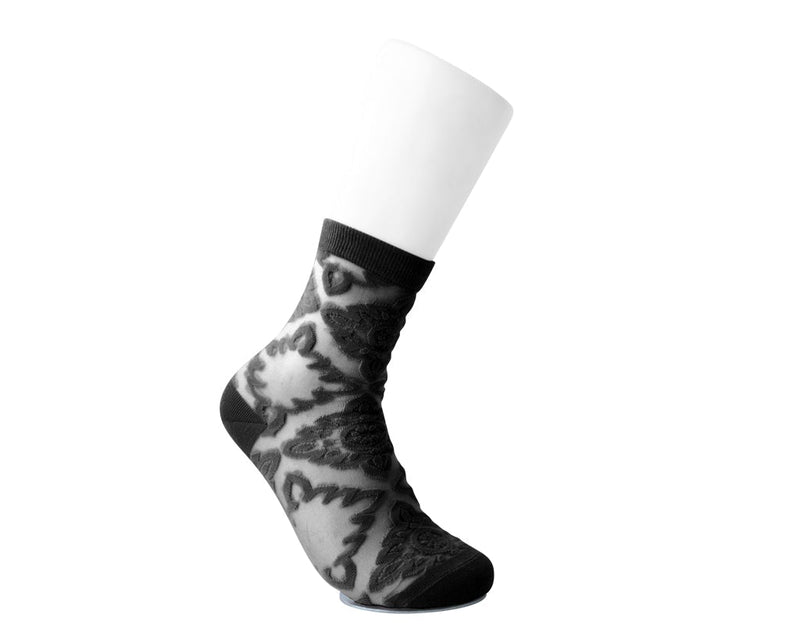 TSK1145 Black Mid-Calf Mesh Sock TSK1145-OS