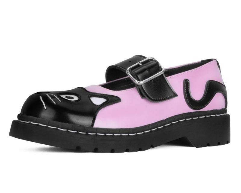 T2344 Black & Pink Kitty Mary Jane