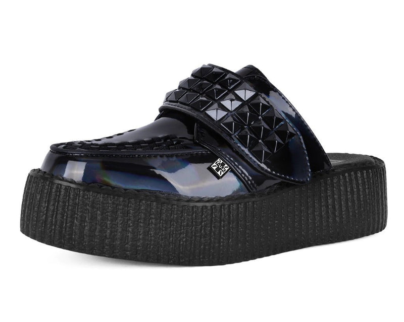 V3261L Black Rainbow Haze Studded Creeper Mule