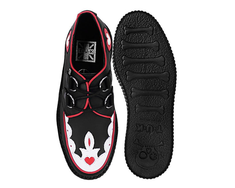 V3257 Black & Red Scallop Heart Viva Mondo Creeper