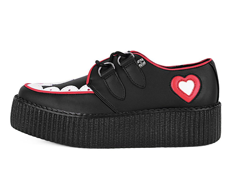 V3257 Black & Red Scallop Heart Viva Mondo Creeper
