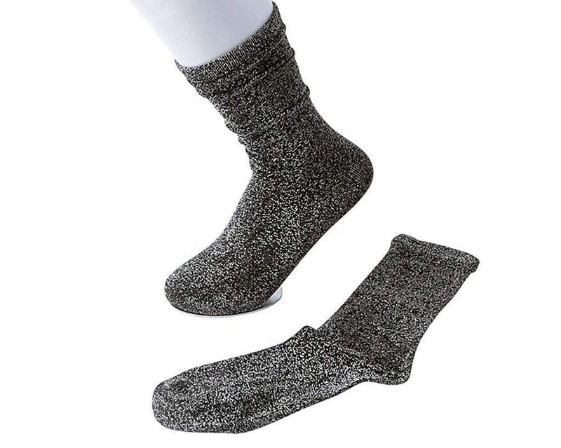TSK1002 Black Sparkly Metallic Sock TSK1002-OS