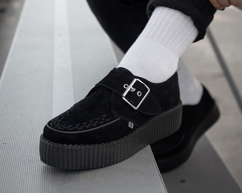 V3300 Black Suede Buckle Viva Mondo Creeper