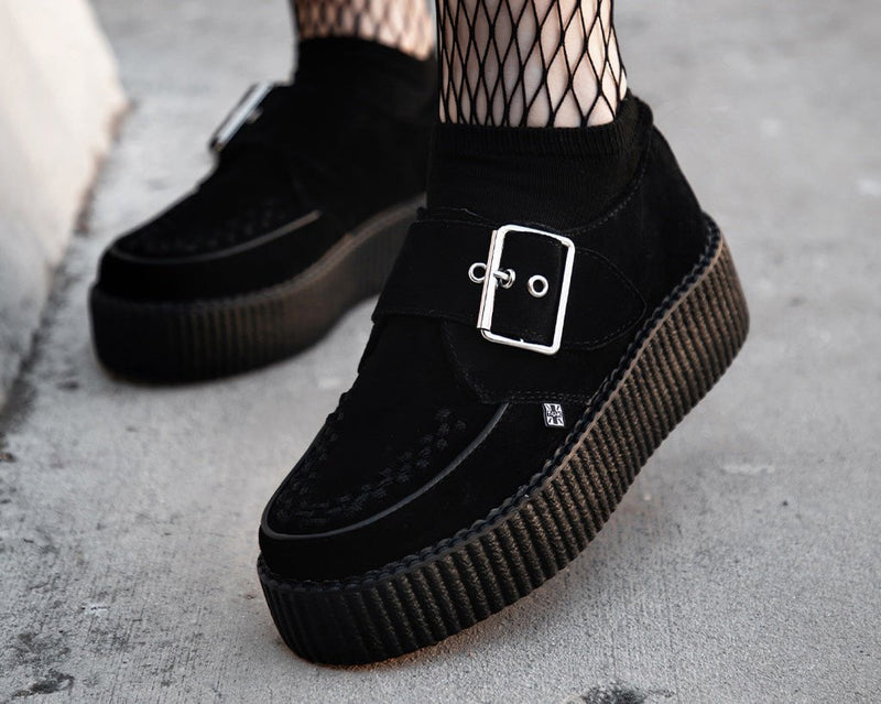 V3300 Black Suede Buckle Viva Mondo Creeper