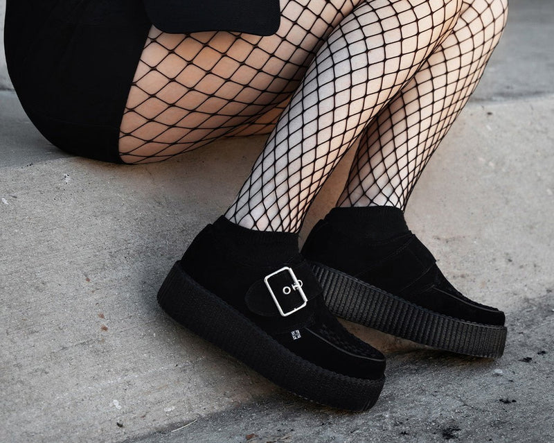 V3300 Black Suede Buckle Viva Mondo Creeper