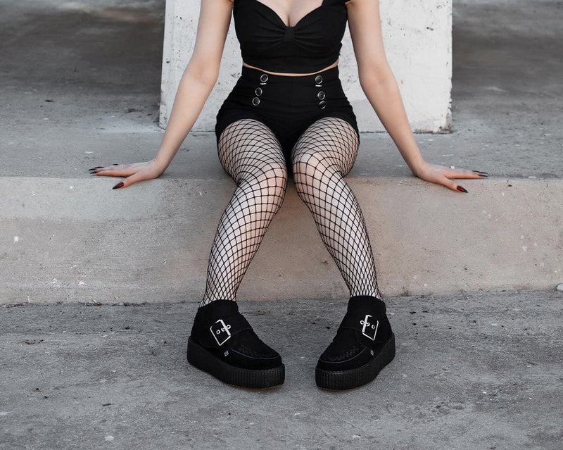 V3300 Black Suede Buckle Viva Mondo Creeper