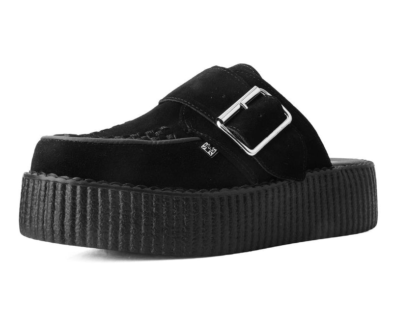 V3177L Black Suede Creeper Mule