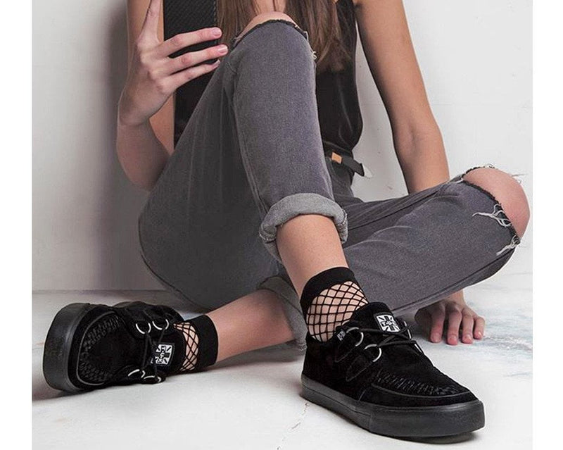 A9178 Black Suede D-Ring Sneaker