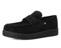 F9982 Black Suede Penny Loafer Viva Low Creeper