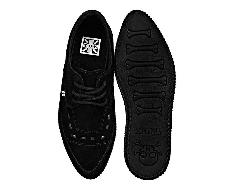 A3263 Black Suede Tie Pointed Lace Up EZC