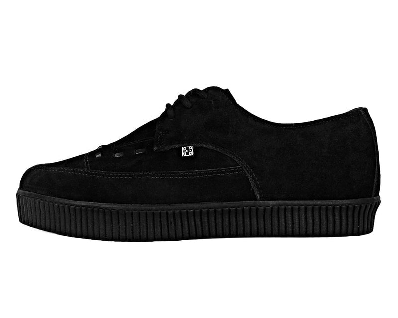 A3263 Black Suede Tie Pointed Lace Up EZC