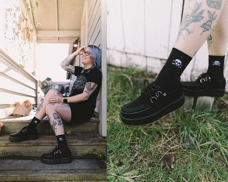 V7757 Black Suede Viva Mondo Creepers