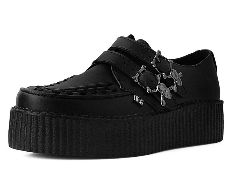 V9743 Black TUKskin™ 2-Buckle Skull Creeper