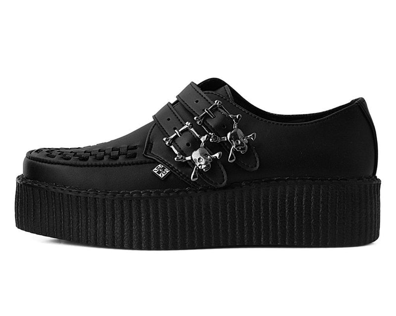 V9743 Black TUKskin™ 2-Buckle Skull Creeper