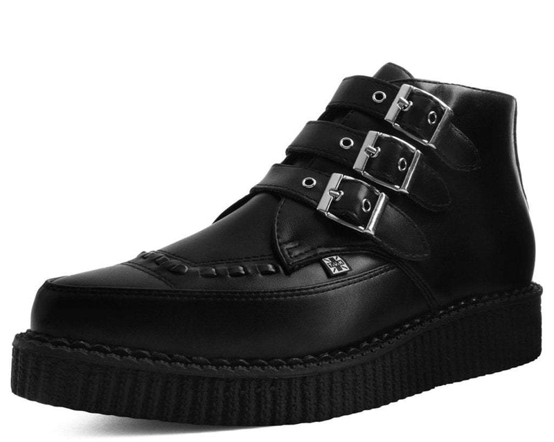 A9325 Black TUKskin™ 3-Buckle Pointed Creeper Boot