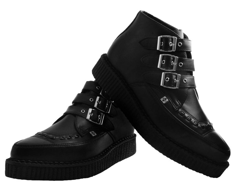 A9325 Black TUKskin™ 3-Buckle Pointed Creeper Boot