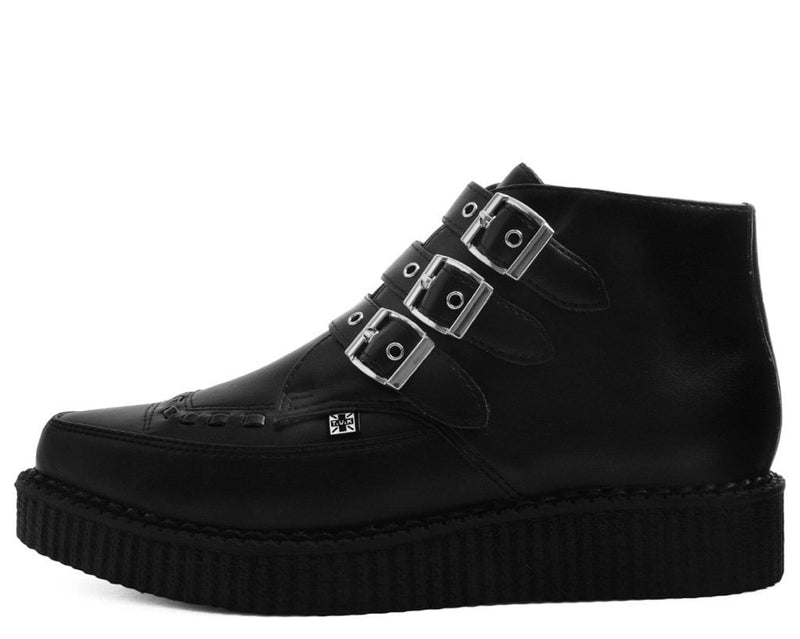 A9325 Black TUKskin™ 3-Buckle Pointed Creeper Boot