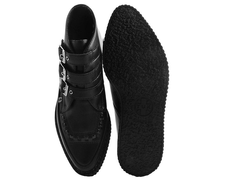 A9325 Black TUKskin™ 3-Buckle Pointed Creeper Boot