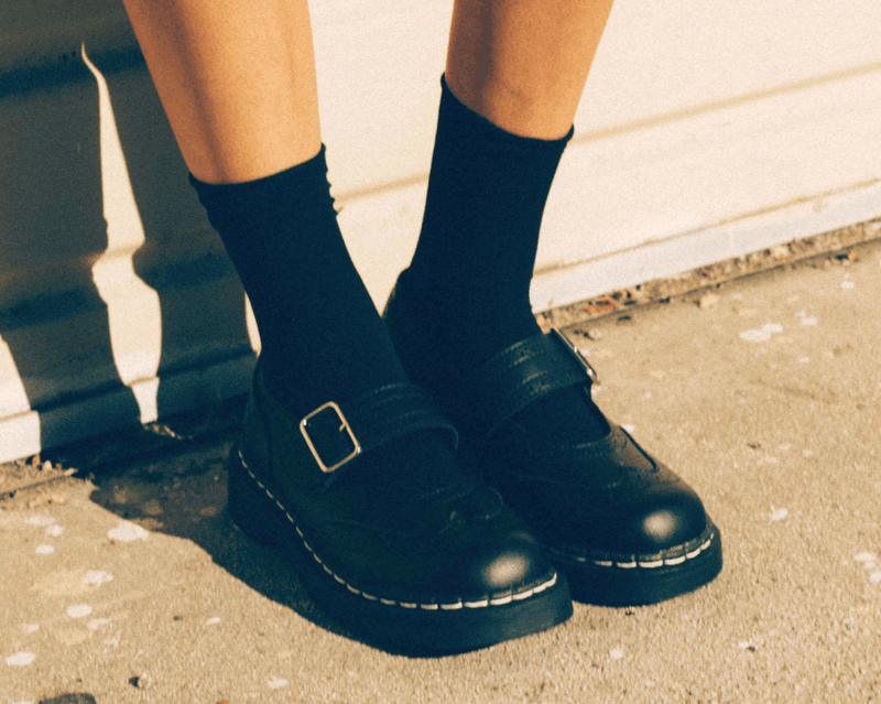T2269 Black TUKskin™ Brogue Mary Jane