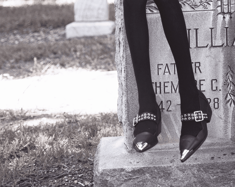 A3289L Black TUKskin Cuban Heel Mary Jane