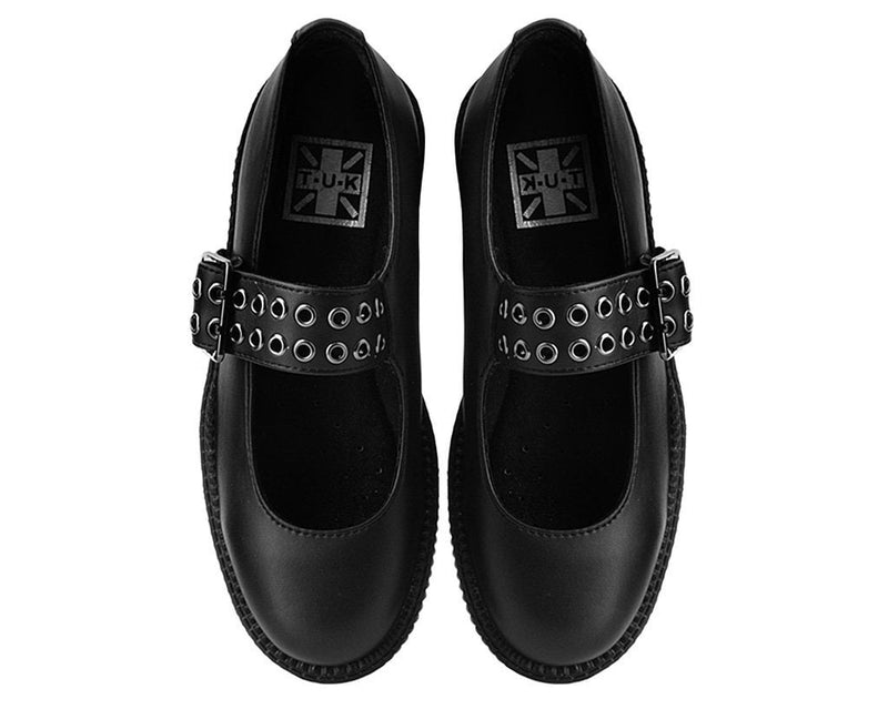 V9595L Black TUKskin™ Mary Jane Viva Mondo Creeper