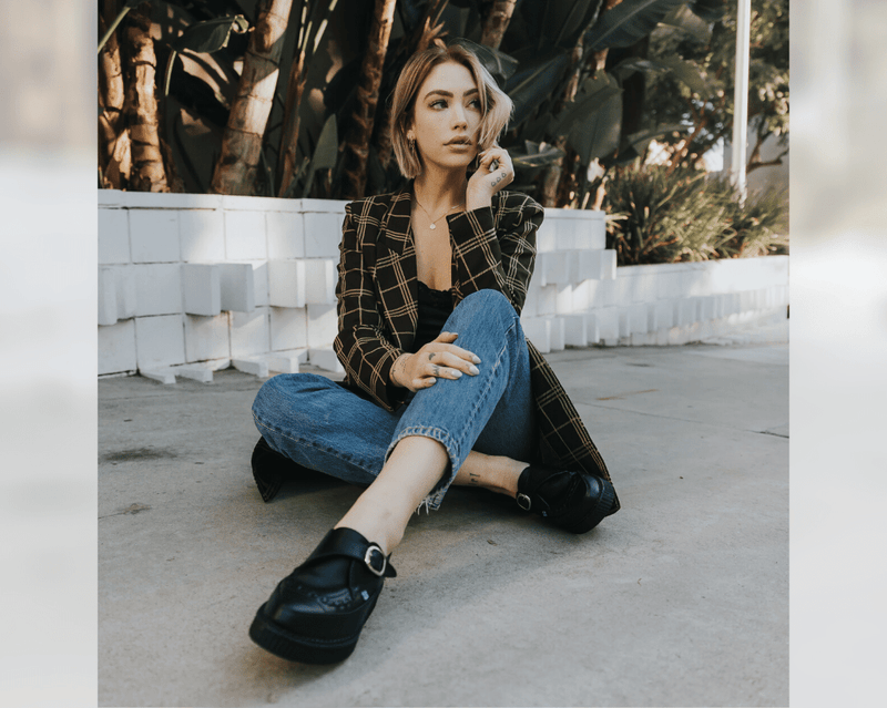 A9324 Black TUKskin™ Pointed Buckle Creeper