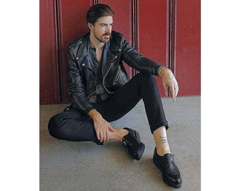 A9324 Black TUKskin™ Pointed Buckle Creeper
