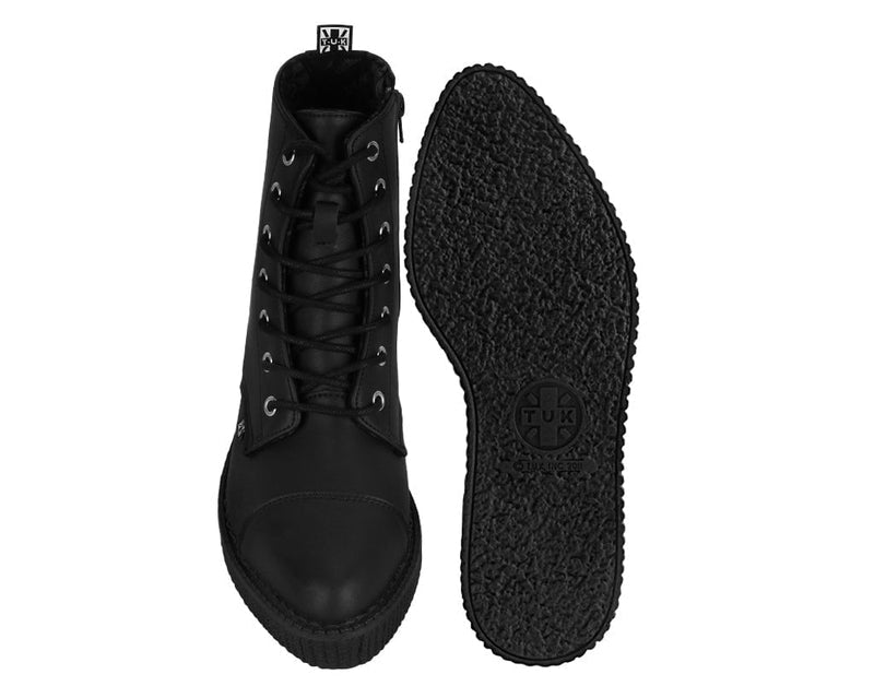 A9636 Black TUKskin™ Pointed Lace Up Boot