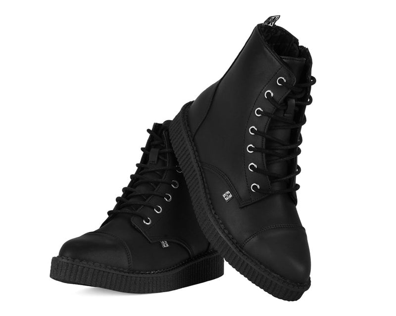A9636 Black TUKskin™ Pointed Lace Up Boot