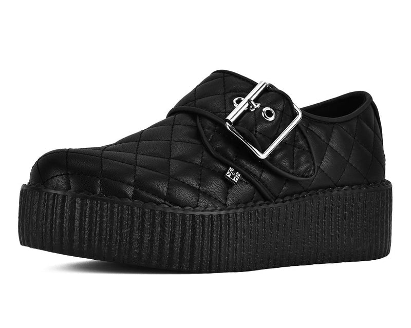 V3301 Black TUKskin Quilted Buckle Viva Mondo Creeper