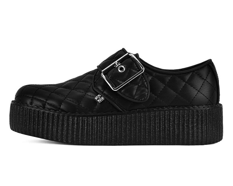 V3301 Black TUKskin Quilted Buckle Viva Mondo Creeper