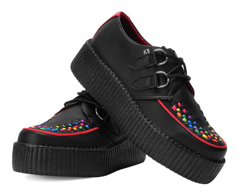 V3302 Black TUKskin Rainbow Interlace Viva Mondo Creeper