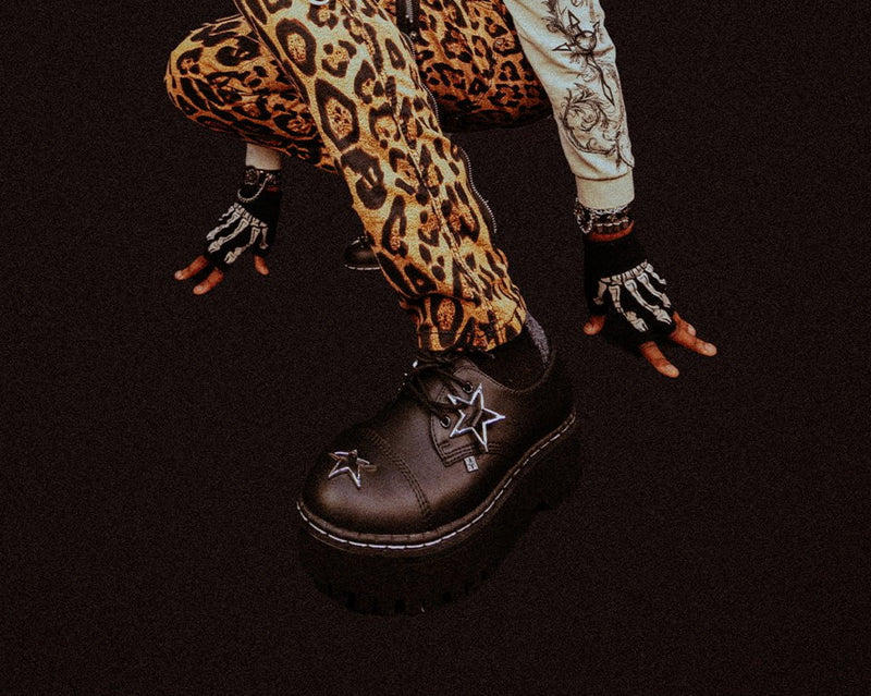 A3277 Black TUKskin Star Double Decker Brogue