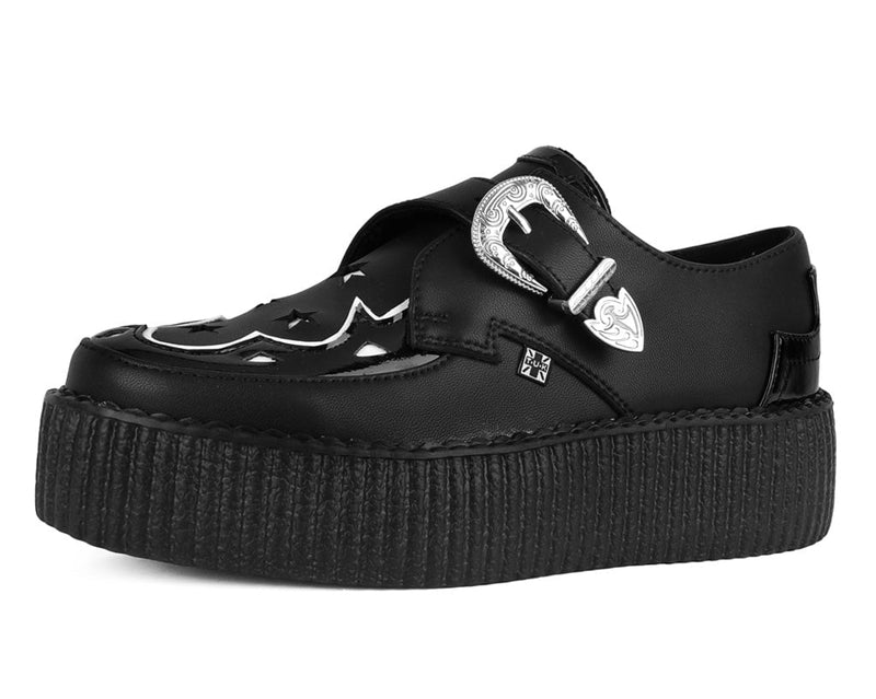 V3287 Black TUKskin Western Buckle Viva Mondo Creeper