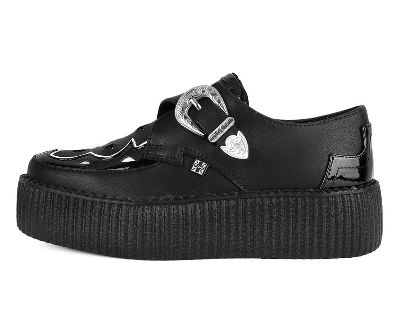 V3287 Black TUKskin Western Buckle Viva Mondo Creeper