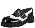T1035 Black & White Brogue Mary Jane