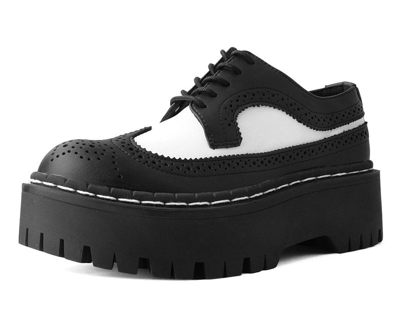 A9885 Black & White Double Decker Brogue