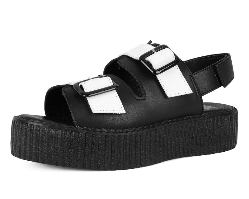 V3253L Black & White TUKskin™ 2-Buckle Viva Mondo Sandal