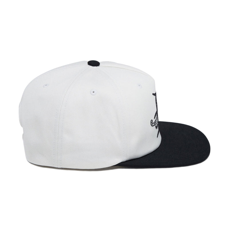 Brixton Predator MP Snapback Hat - Off White/Black