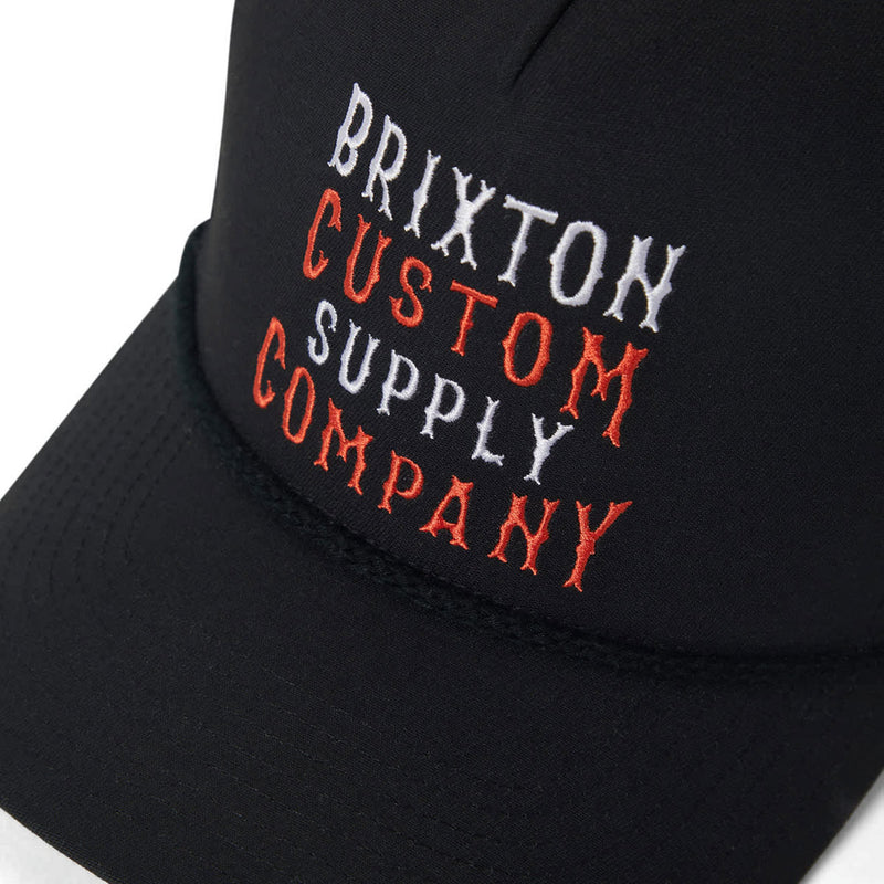 Brixton Wheaton C Netplus MP Trucker Hat - Black/Black