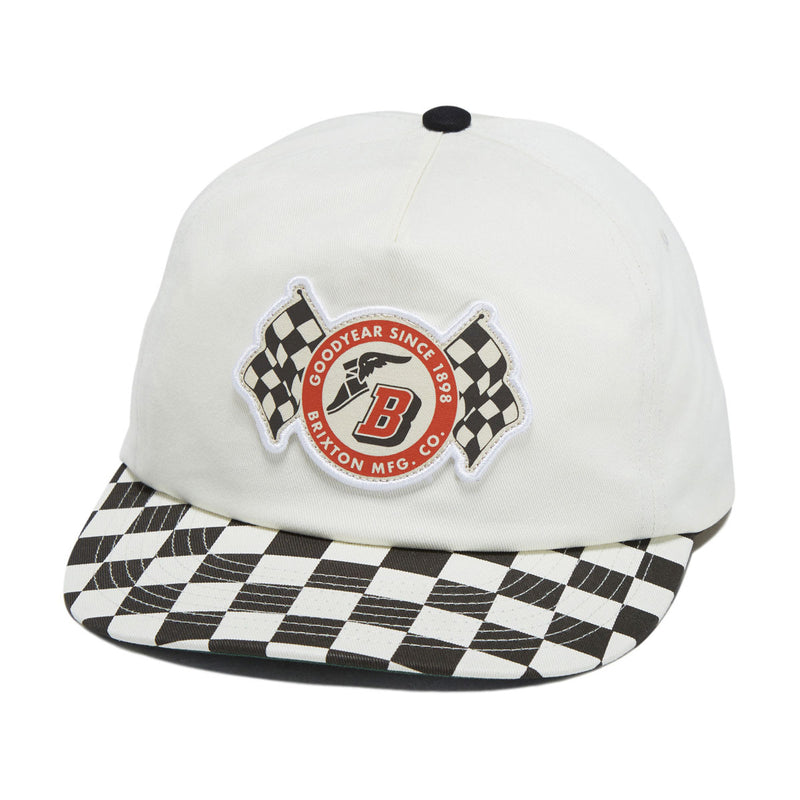 Brixton x Goodyear Speedway HP Snapback Hat - Off White