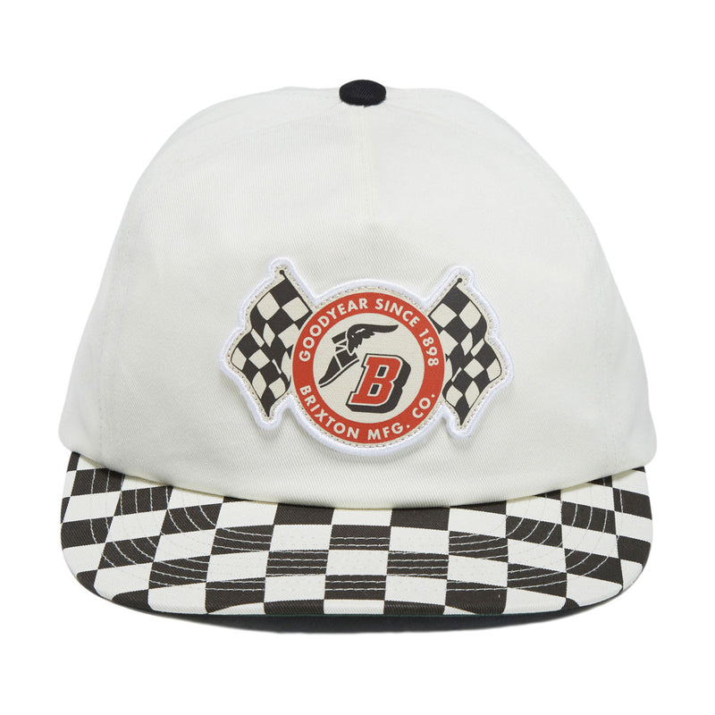 Brixton x Goodyear Speedway HP Snapback Hat - Off White
