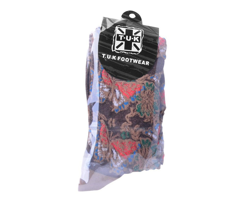 TSK1151 Brown Floral Sock TSK1151-OS