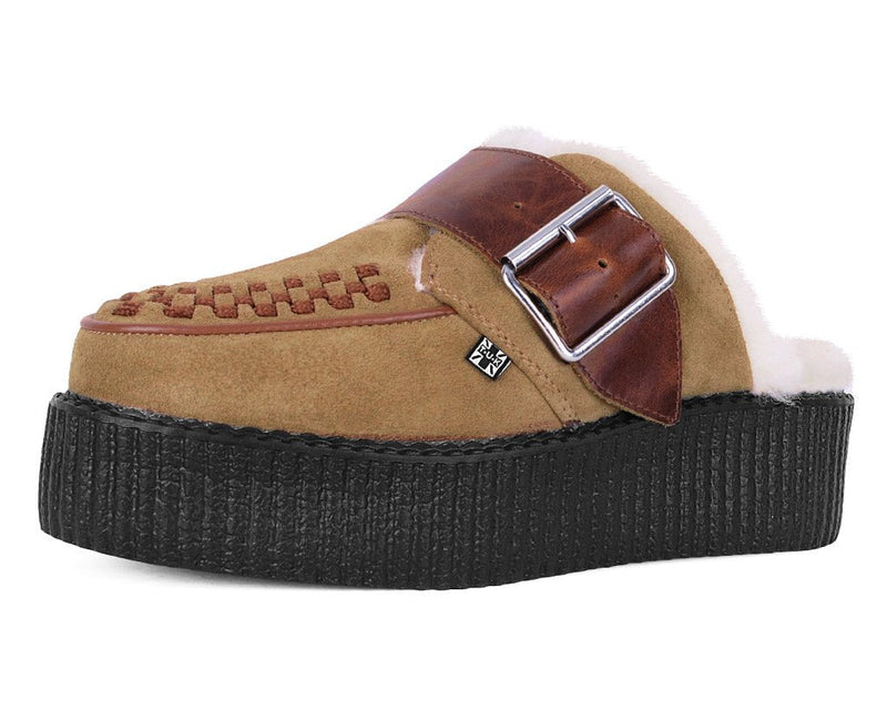V3236L Brown Suede Wool Creeper Mule